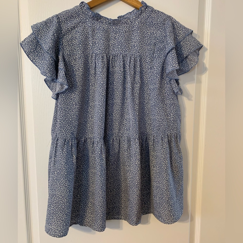 JODIFL Blue and White Womens Top